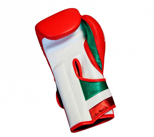 Перчатки боксерские AdiSpeed красно-бело-зеленые фото 6