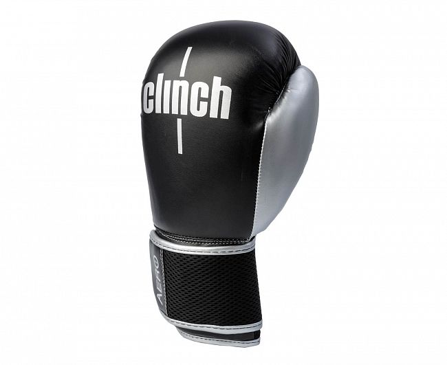 Перчатки боксерские Clinch Aero 2.0 черно-серебристые фото 3