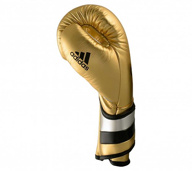 Перчатки боксерские AdiSpeed Metallic золото-серебристо-черные фото 7
