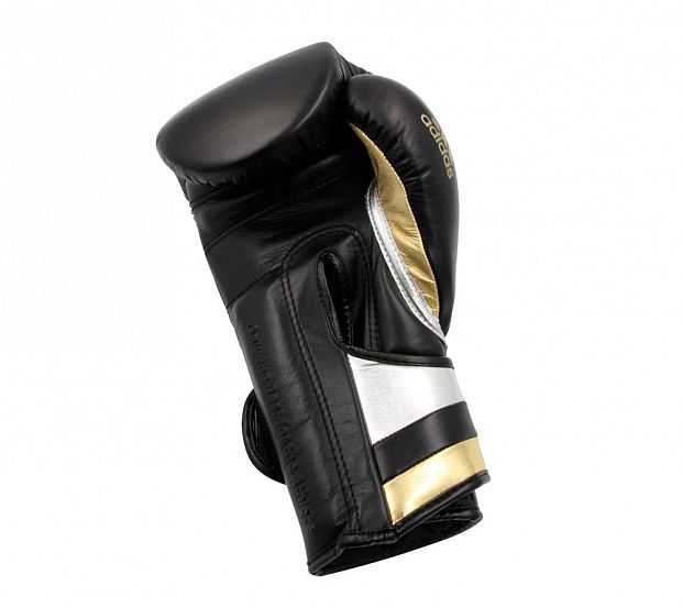 Перчатки боксерские AdiSpeed черно-золото-серебристые фото 7