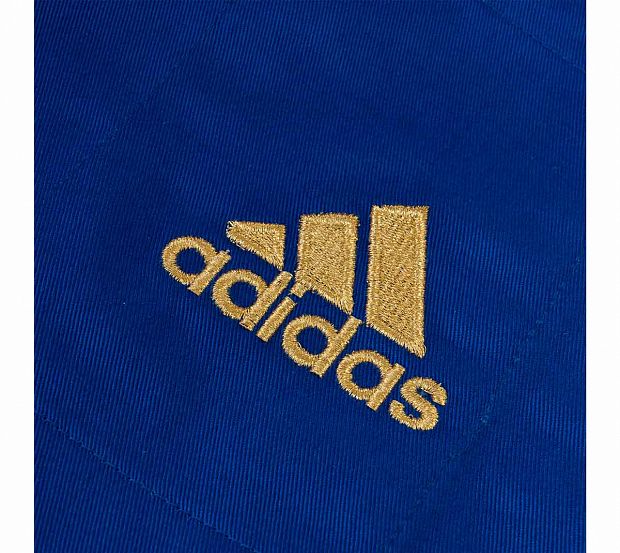 Кимоно для дзюдо Champion 2 IJF Slim Fit Olympic синее с золотым логотипом фото 4