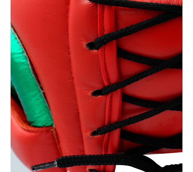 Шлем боксерский AdiStar Pro Headgear красно-зеленый фото 6