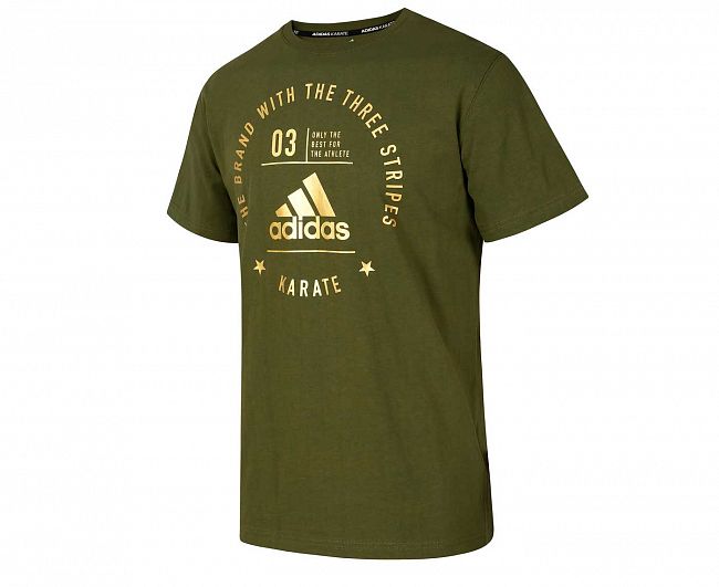 Футболка The Brand With The Three Stripes T-Shirt Karate зелено-золотая фото 3