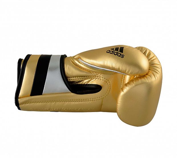 Перчатки боксерские AdiSpeed Metallic золото-серебристо-черные фото 6