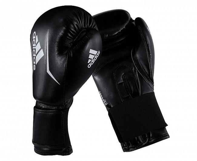Перчатки боксерские Speed 50 черно-белые фото 2