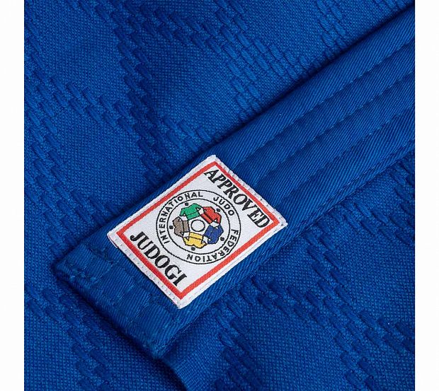 Кимоно для дзюдо Champion 2 IJF Slim Fit Olympic синее с золотым логотипом фото 5