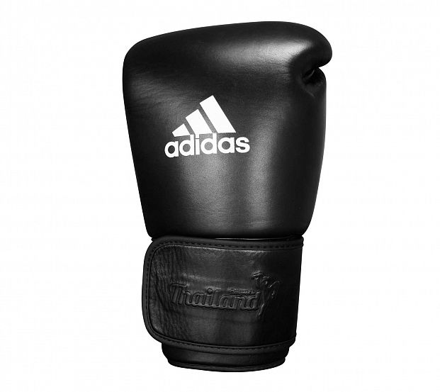 Перчатки боксерские Muay Thai Gloves 300 черно-белые фото 2