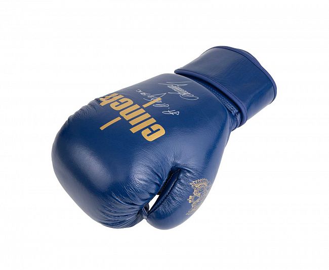 Перчатки боксерские Clinch Olimp Premium Александр Лебзяк синие фото 6