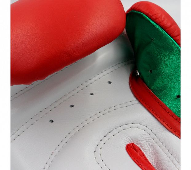 Перчатки боксерские Speed Pro красно-бело-зеленые фото 14
