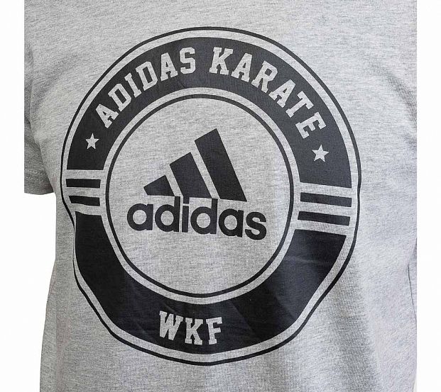 Футболка детская Combat Sport T-Shirt Karate WKF Kids серо-черная фото 3