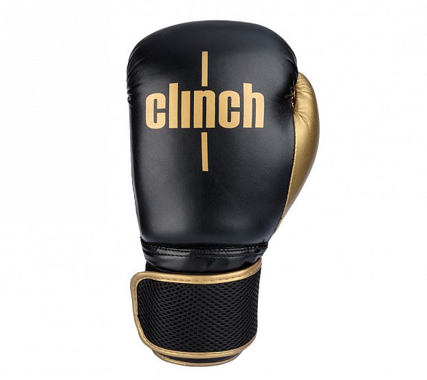 Перчатки боксерские Clinch Aero черно-золотые фото 2