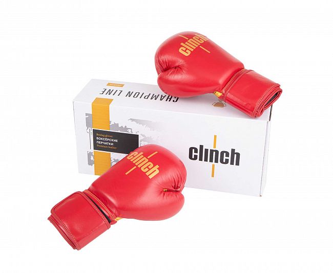 Перчатки боксерские Clinch Olimp Premium Champion Line красные фото 10