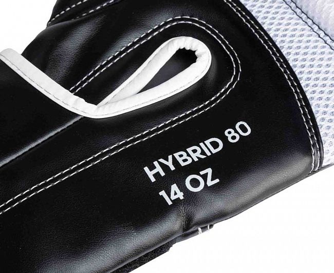 Перчатки боксерские Hybrid 80 черно-белые фото 7
