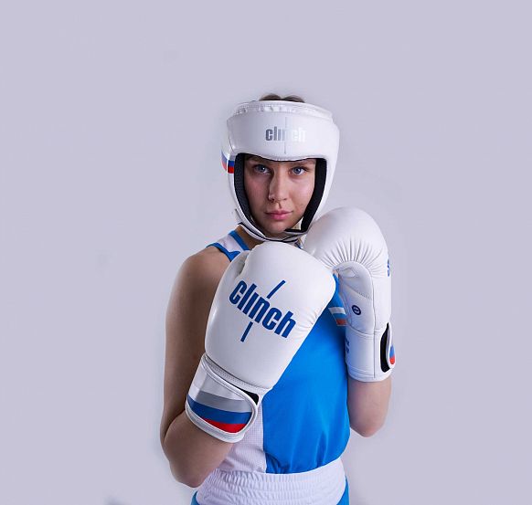Перчатки боксерские Clinch Olimp бело-синие фото 13