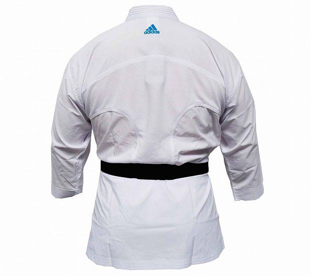 Кимоно для карате AdiLight WKF белое с синими полосками фото 4