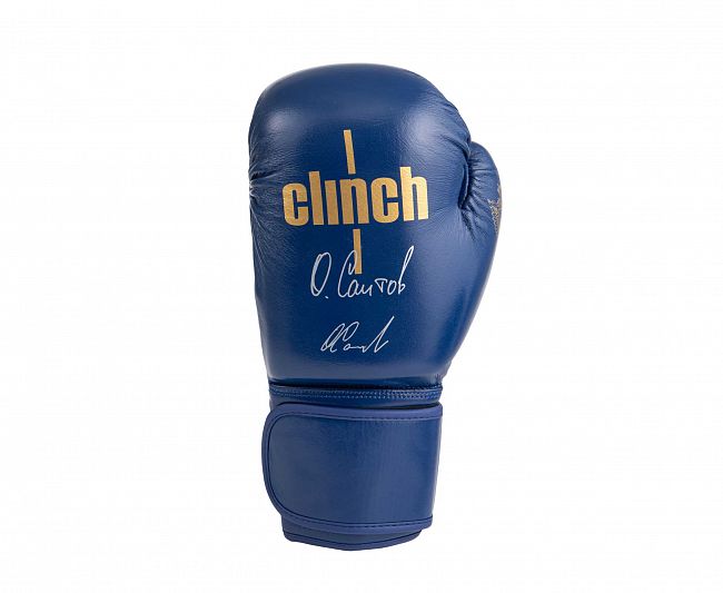 Перчатки боксерские Clinch Olimp Premium Олег Саитов синие фото 3