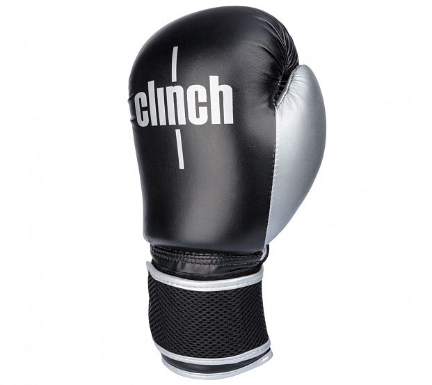 Перчатки боксерские Clinch Aero черно-серебристые фото 3