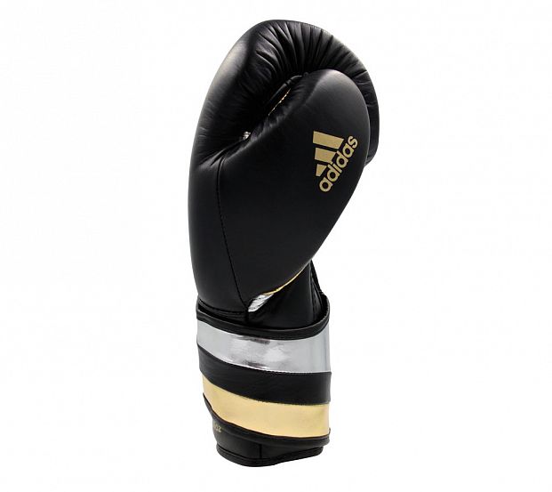 Перчатки боксерские AdiSpeed черно-золото-серебристые фото 8