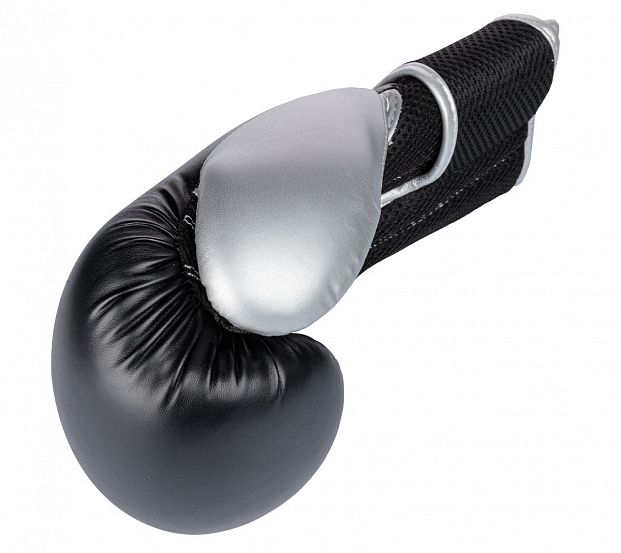 Перчатки боксерские Clinch Aero черно-серебристые фото 6