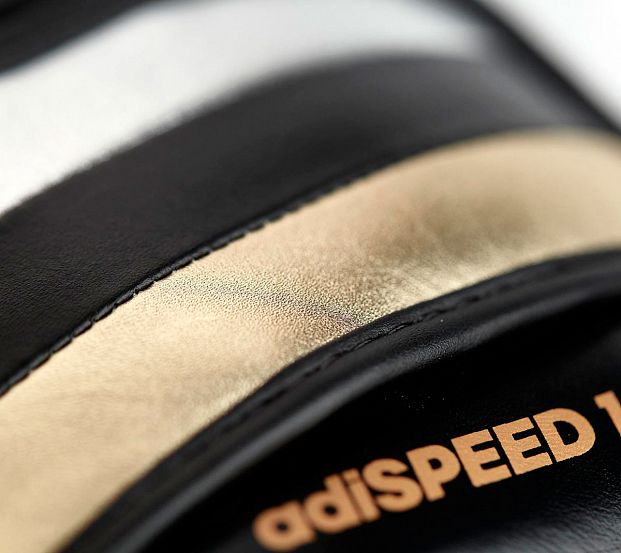 Перчатки боксерские AdiSpeed черно-золото-серебристые фото 16