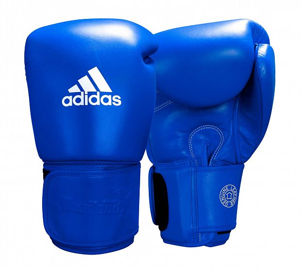 Перчатки боксерские Muay Thai Gloves 300 сине-белые фото 11
