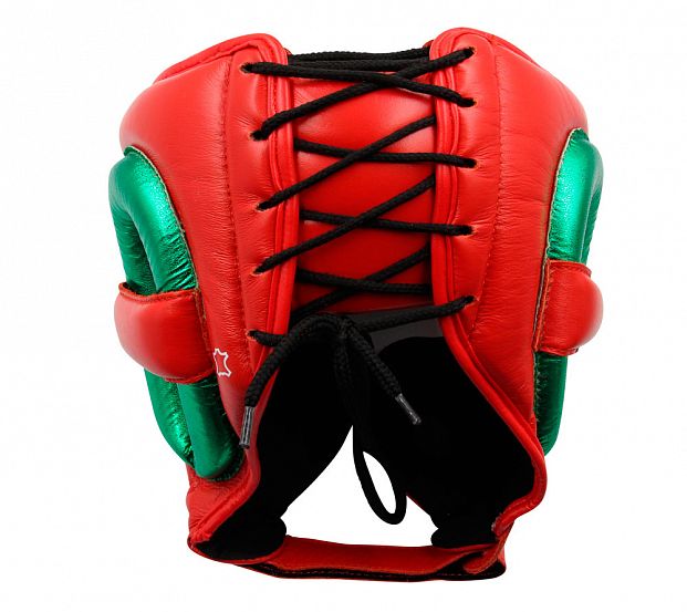 Шлем боксерский AdiStar Pro Headgear красно-зеленый фото 3