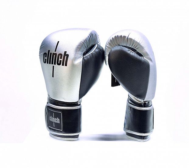 Перчатки боксерские Clinch Punch 2.0 серебристо-черные фото 12