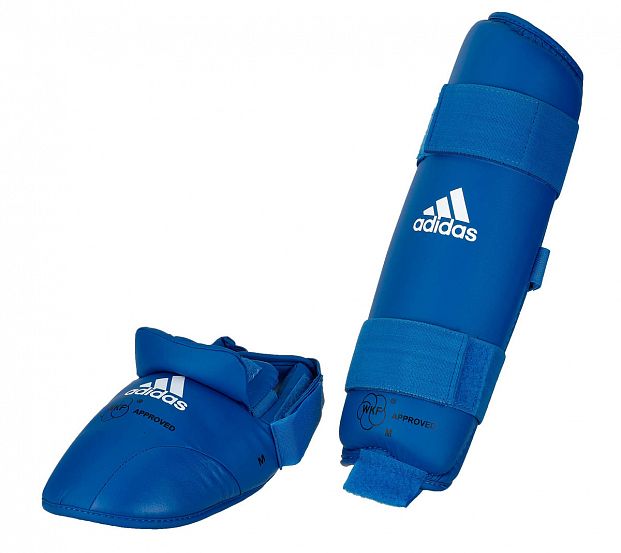 Защита голени и стопы WKF Shin & Removable Foot синяя фото 2