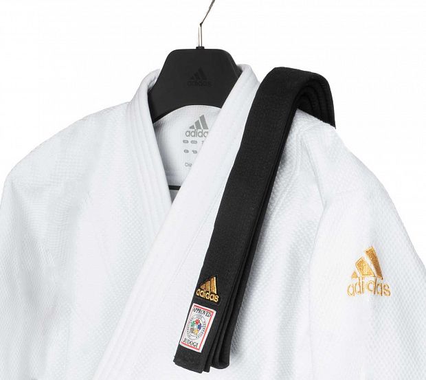 Кимоно для дзюдо Champion 2 IJF Slim Fit Olympic белое с золотым логотипом фото 6