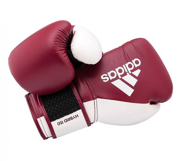 Перчатки боксерские Hybrid 150 бордово-белые фото 9