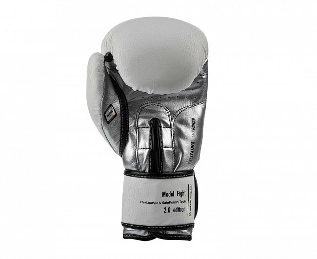 Перчатки боксерские Clinch Fight 2.0 бело-серебристые фото 4