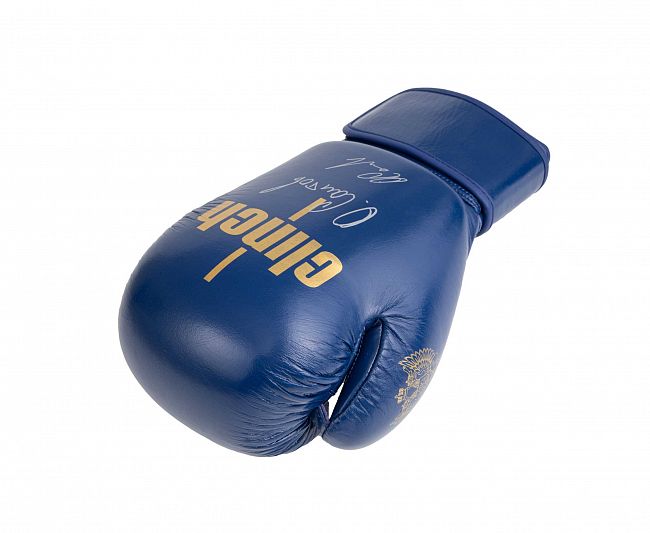 Перчатки боксерские Clinch Olimp Premium Олег Саитов синие фото 6