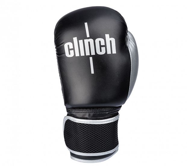 Перчатки боксерские Clinch Aero черно-серебристые фото 2