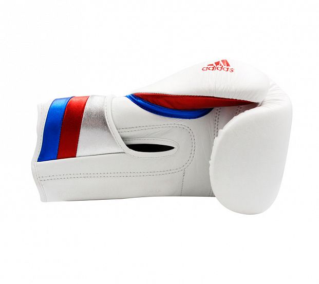 Перчатки боксерские AdiSpeed бело-сине-красные фото 11