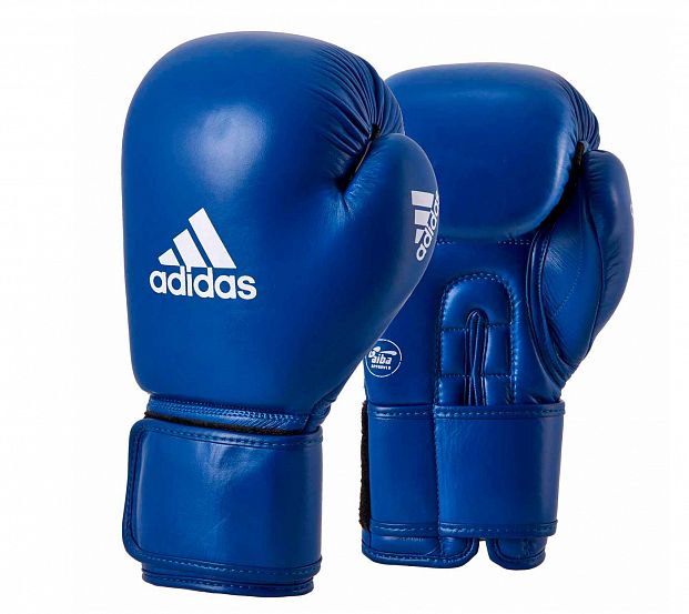 Перчатки боксерские AIBA синие фото 2