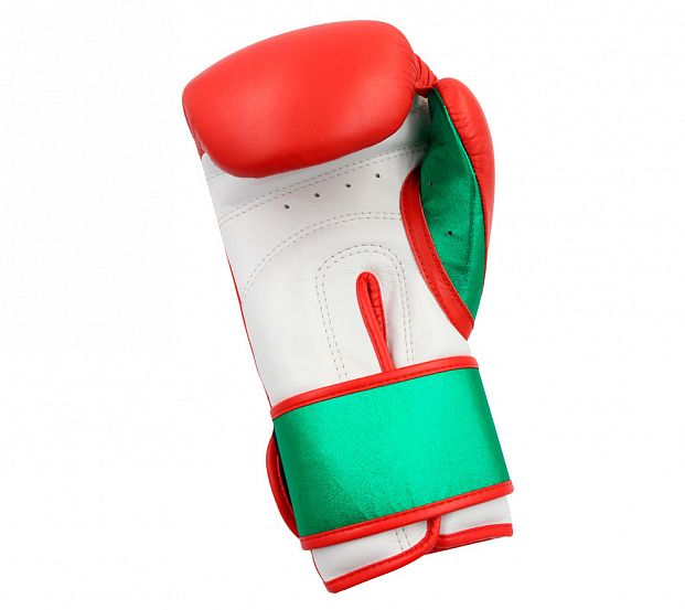 Перчатки боксерские Speed Pro красно-бело-зеленые фото 6