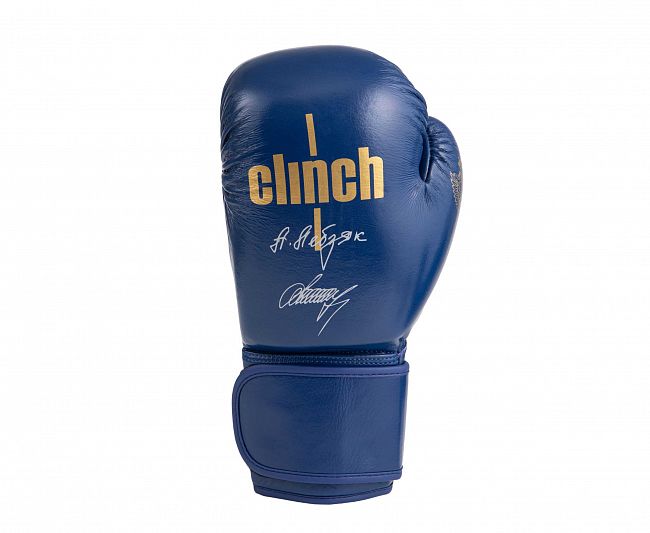 Перчатки боксерские Clinch Olimp Premium Александр Лебзяк синие фото 3