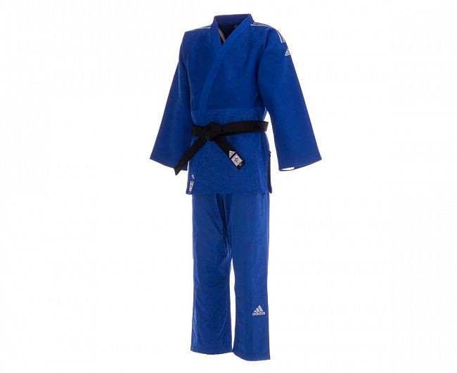 Кимоно для дзюдо Champion 2 IJF Premium синее с серебристыми полосками фото 5