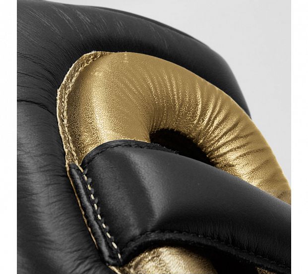 Шлем боксерский AdiStar Pro Headgear черно-золотой фото 9