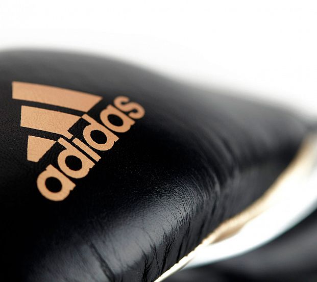 Перчатки боксерские AdiSpeed черно-золото-серебристые фото 15