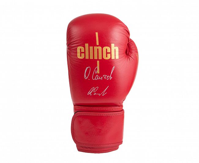 Перчатки боксерские Clinch Olimp Premium Олег Саитов красные фото 3