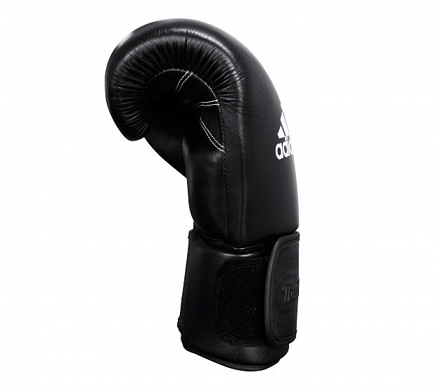 Перчатки боксерские Muay Thai Gloves 300 черно-белые фото 4
