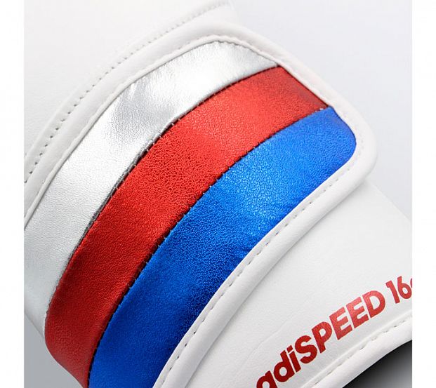 Перчатки боксерские AdiSpeed бело-сине-красные фото 24