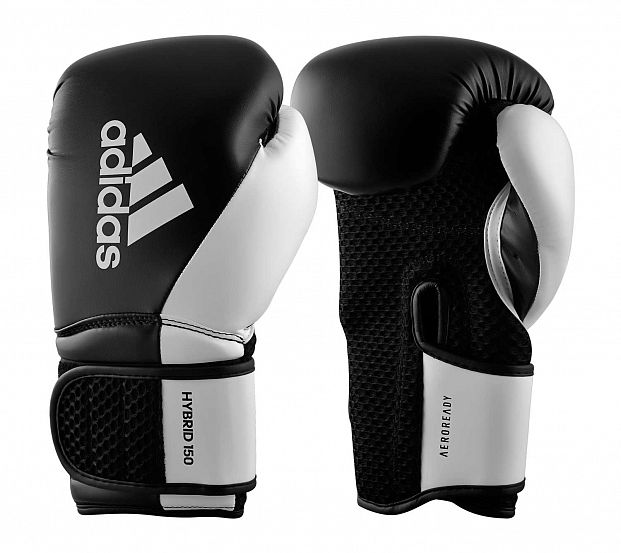 Перчатки боксерские Hybrid 150 черно-белые фото 6