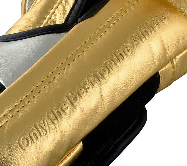 Перчатки боксерские AdiSpeed Metallic золото-серебристо-черные фото 17