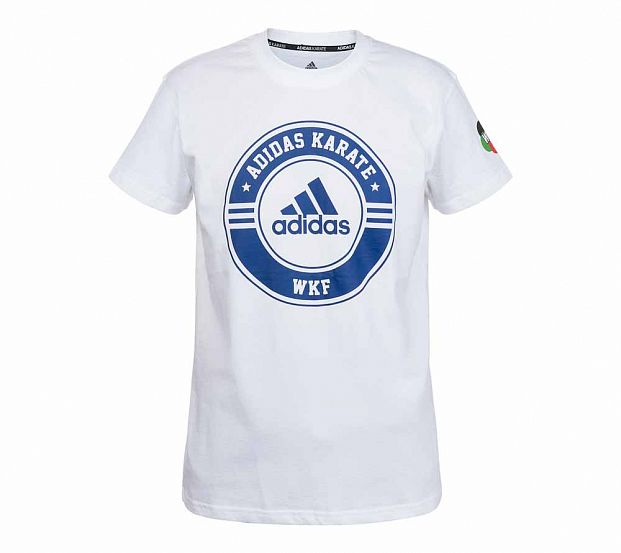 Футболка Combat Sport T-Shirt Karate WKF бело-синяя фото 2
