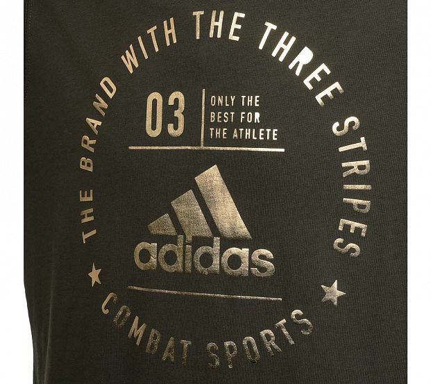 Футболка The Brand With The Three Stripes T-Shirt Combat Sports зелено-золотая фото 3