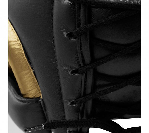 Шлем боксерский AdiStar Pro Headgear черно-золотой фото 8