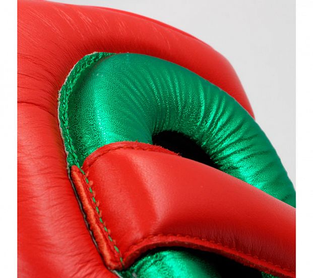 Шлем боксерский AdiStar Pro Headgear красно-зеленый фото 7