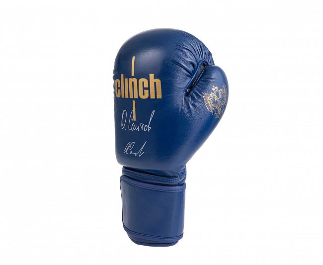 Перчатки боксерские Clinch Olimp Premium Олег Саитов синие фото 4